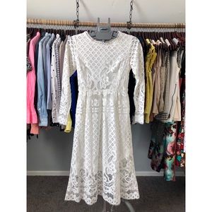 White Lace Midi Dress